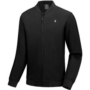 imageLittle Donkey Andy Mens Fleece Bomber Jacket Lightweight Softshell Windbreaker Jacket Casual Spring Fall CoatBlack