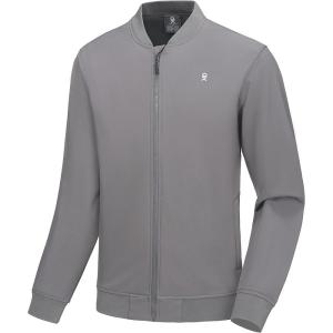 imageLittle Donkey Andy Mens Fleece Bomber Jacket Lightweight Softshell Windbreaker Jacket Casual Spring Fall CoatGrey