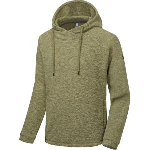 imageLittle Donkey Andy Mens Lightweight Polar Fleece Hooded Pullover Hoodies Warm Sweatshirts Running Hiking Travel