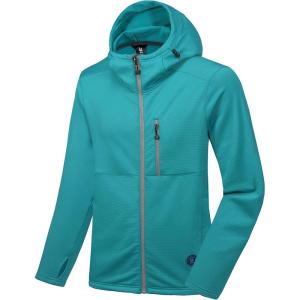 imageLittle Donkey Andy Mens Winter Lightweight Warm Fleece Running Jacket Breathable Hooded Thermal Jacket with Thumb HolesTile Blue