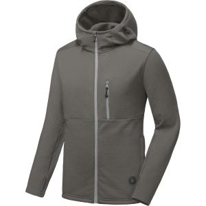 imageLittle Donkey Andy Mens Winter Lightweight Warm Fleece Running Jacket Breathable Hooded Thermal Jacket with Thumb HolesUpgraded Coriander