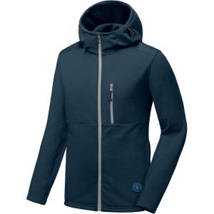 imageLittle Donkey Andy Mens Winter Lightweight Warm Fleece Running Jacket Breathable Hooded Thermal Jacket with Thumb HolesUpgraded Moroccan Blue