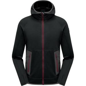 imageLittle Donkey Andy Mens Winter Ultra Stretch Warm Fleece Running Jacket Thumb Holes Hooded Coat HikingBlack