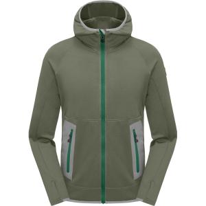 imageLittle Donkey Andy Mens Winter Ultra Stretch Warm Fleece Running Jacket Thumb Holes Hooded Coat HikingSage