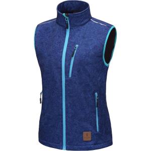 imageLittle Donkey Andy Womens Fleece Lined Softshell Vest Lightweight Windproof Sleeveless Jacket for Hiking Outdoor Travel GolfNavy Blue Floral