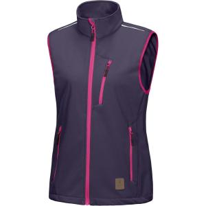 imageLittle Donkey Andy Womens Fleece Lined Softshell Vest Lightweight Windproof Sleeveless Jacket for Hiking Outdoor Travel GolfPurple