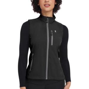 imageLittle Donkey Andy Womens Lightweight Quick Dry Vest Summer Windproof Sleeveless Elastic Jacket for Golfing Cycling RunningBlack
