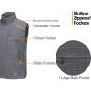 imageLittle Donkey Andy Mens Lightweight Fleece Lined Softshell Vest Windproof Sleeveless Jacket for Hiking Travel GolfGray Plaid