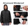 imageLittle Donkey Andy Mens Lightweight Jacket Fleece Lined Detachable Hooded Waterproof Jackets Winter Hiking WindbreakerBlack