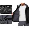 imageLittle Donkey Andy Mens Lightweight Jacket Fleece Lined Detachable Hooded Waterproof Jackets Winter Hiking WindbreakerBlack