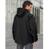 imageLittle Donkey Andy Mens Lightweight Jacket Fleece Lined Detachable Hooded Waterproof Jackets Winter Hiking WindbreakerBlack