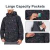 imageLittle Donkey Andy Mens Lightweight Jacket Fleece Lined Detachable Hooded Waterproof Jackets Winter Hiking WindbreakerBlack Camo