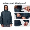 imageLittle Donkey Andy Mens Lightweight Jacket Fleece Lined Detachable Hooded Waterproof Jackets Winter Hiking WindbreakerBlue