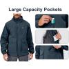 imageLittle Donkey Andy Mens Lightweight Jacket Fleece Lined Detachable Hooded Waterproof Jackets Winter Hiking WindbreakerBlue