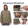 imageLittle Donkey Andy Mens Lightweight Jacket Fleece Lined Detachable Hooded Waterproof Jackets Winter Hiking WindbreakerGreen