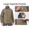 imageLittle Donkey Andy Mens Lightweight Jacket Fleece Lined Detachable Hooded Waterproof Jackets Winter Hiking WindbreakerGreen