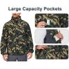 imageLittle Donkey Andy Mens Lightweight Jacket Fleece Lined Detachable Hooded Waterproof Jackets Winter Hiking WindbreakerGreen Camo
