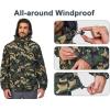 imageLittle Donkey Andy Mens Lightweight Jacket Fleece Lined Detachable Hooded Waterproof Jackets Winter Hiking WindbreakerGreen Camo