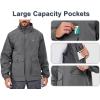 imageLittle Donkey Andy Mens Lightweight Jacket Fleece Lined Detachable Hooded Waterproof Jackets Winter Hiking WindbreakerGrey