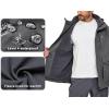 imageLittle Donkey Andy Mens Lightweight Jacket Fleece Lined Detachable Hooded Waterproof Jackets Winter Hiking WindbreakerGrey