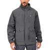imageLittle Donkey Andy Mens Lightweight Jacket Fleece Lined Detachable Hooded Waterproof Jackets Winter Hiking WindbreakerGrey
