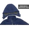 imageLittle Donkey Andy Mens Softshell Jacket Ski Jacket with Removable Hood Fleece LinedBlue Heather