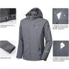 imageLittle Donkey Andy Mens Softshell Jacket Ski Jacket with Removable Hood Fleece LinedGray Heather