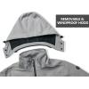 imageLittle Donkey Andy Mens Softshell Jacket Ski Jacket with Removable Hood Fleece LinedLight Gray Heather