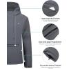 imageLittle Donkey Andy Mens Water Repellent Hoodies with Fleece Lined Thermal Pullover Hooded Sweatshirt UPF50Iron Grey