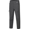 imageLittle Donkey Andy Mens Hiking Snow Pants Fleece Lined Ski Pants Softshell Pants Windproofampamp Water ResistantGray
