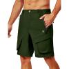 imageLittle Donkey Andy Mens Stretch Quick Dry Cargo Shorts for Hiking Camping Travel Army Green Size M