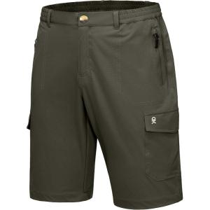imageLittle Donkey Andy Mens 11 Inch Quick Dry Bermuda Stretch Cargo Shorts Hiking Travel GolfB Army Green