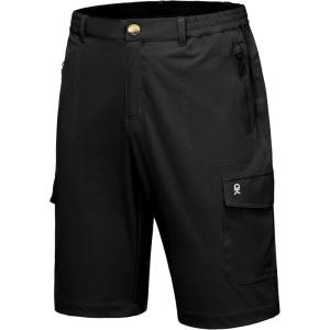 imageLittle Donkey Andy Mens 11 Inch Quick Dry Bermuda Stretch Cargo Shorts Hiking Travel GolfB Black