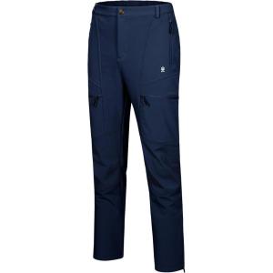 imageLittle Donkey Andy Mens Fleece Lined Hiking Ski Snow Pants Winter Windproof Softshell Pants Warm and Water RepellentBlue