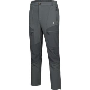 imageLittle Donkey Andy Mens Fleece Lined Hiking Ski Snow Pants Winter Windproof Softshell Pants Warm and Water RepellentDark Gray