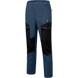 imageLittle Donkey Andy Mens Fleece Lined Hiking Ski Snow Pants Winter Windproof Softshell Pants Warm and Water RepellentDeep Blue