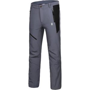 imageLittle Donkey Andy Mens Fleece Lined Softshell Pants for Hiking SKiiingGray