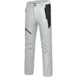 imageLittle Donkey Andy Mens Fleece Lined Softshell Pants for Hiking SKiiingLight Gray