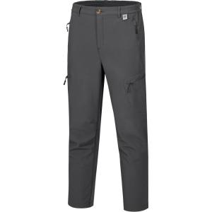 imageLittle Donkey Andy Mens Hiking Snow Pants Fleece Lined Ski Pants Softshell Pants Windproofampamp Water ResistantGray