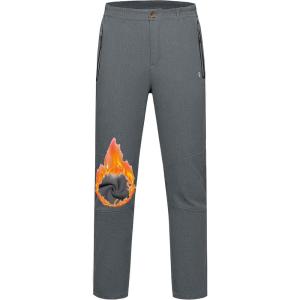 imageLittle Donkey Andy Mens Hiking Snow Pants Fleece Lined Ski Pants Softshell Pants Windproofampamp Water ResistantGrey Heather