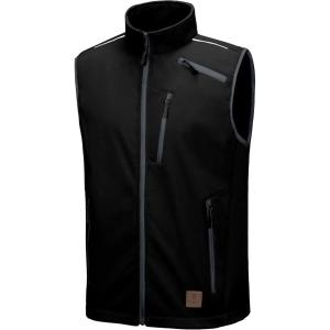 imageLittle Donkey Andy Mens Lightweight Fleece Lined Softshell Vest Windproof Sleeveless Jacket for Hiking Travel Golf1 Black