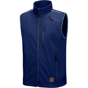 imageLittle Donkey Andy Mens Lightweight Fleece Lined Softshell Vest Windproof Sleeveless Jacket for Hiking Travel Golf4 Deep Blue