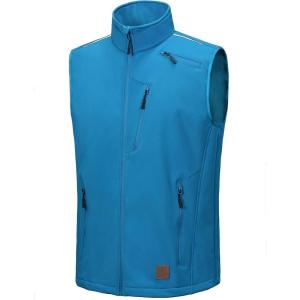imageLittle Donkey Andy Mens Lightweight Fleece Lined Softshell Vest Windproof Sleeveless Jacket for Hiking Travel Golf5 Swedish Blue
