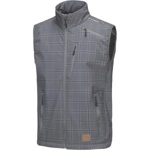 imageLittle Donkey Andy Mens Lightweight Fleece Lined Softshell Vest Windproof Sleeveless Jacket for Hiking Travel GolfGray Plaid
