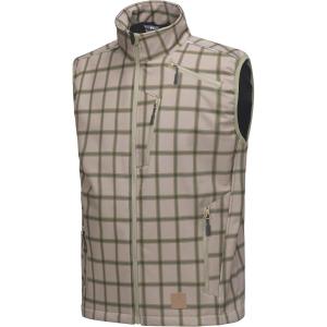 imageLittle Donkey Andy Mens Lightweight Fleece Lined Softshell Vest Windproof Sleeveless Jacket for Hiking Travel GolfGreen Plaid