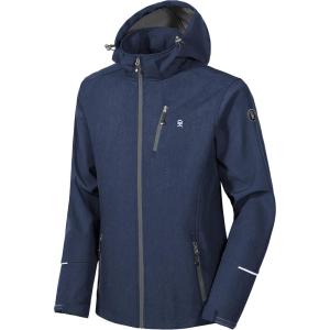 imageLittle Donkey Andy Mens Softshell Jacket Ski Jacket with Removable Hood Fleece LinedBlue Heather