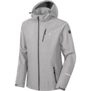 imageLittle Donkey Andy Mens Softshell Jacket Ski Jacket with Removable Hood Fleece LinedChateau Gray Heather