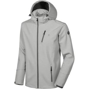 imageLittle Donkey Andy Mens Softshell Jacket Ski Jacket with Removable Hood Fleece LinedLight Gray Heather