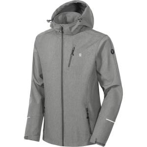 imageLittle Donkey Andy Mens Softshell Jacket Ski Jacket with Removable Hood Fleece LinedSteel Gray Heather
