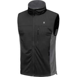 imageLittle Donkey Andy Mens Softshell Vest Lightweight Golf Vest Windproof Sleeveless Cycling Jacket for Running HikingBlack